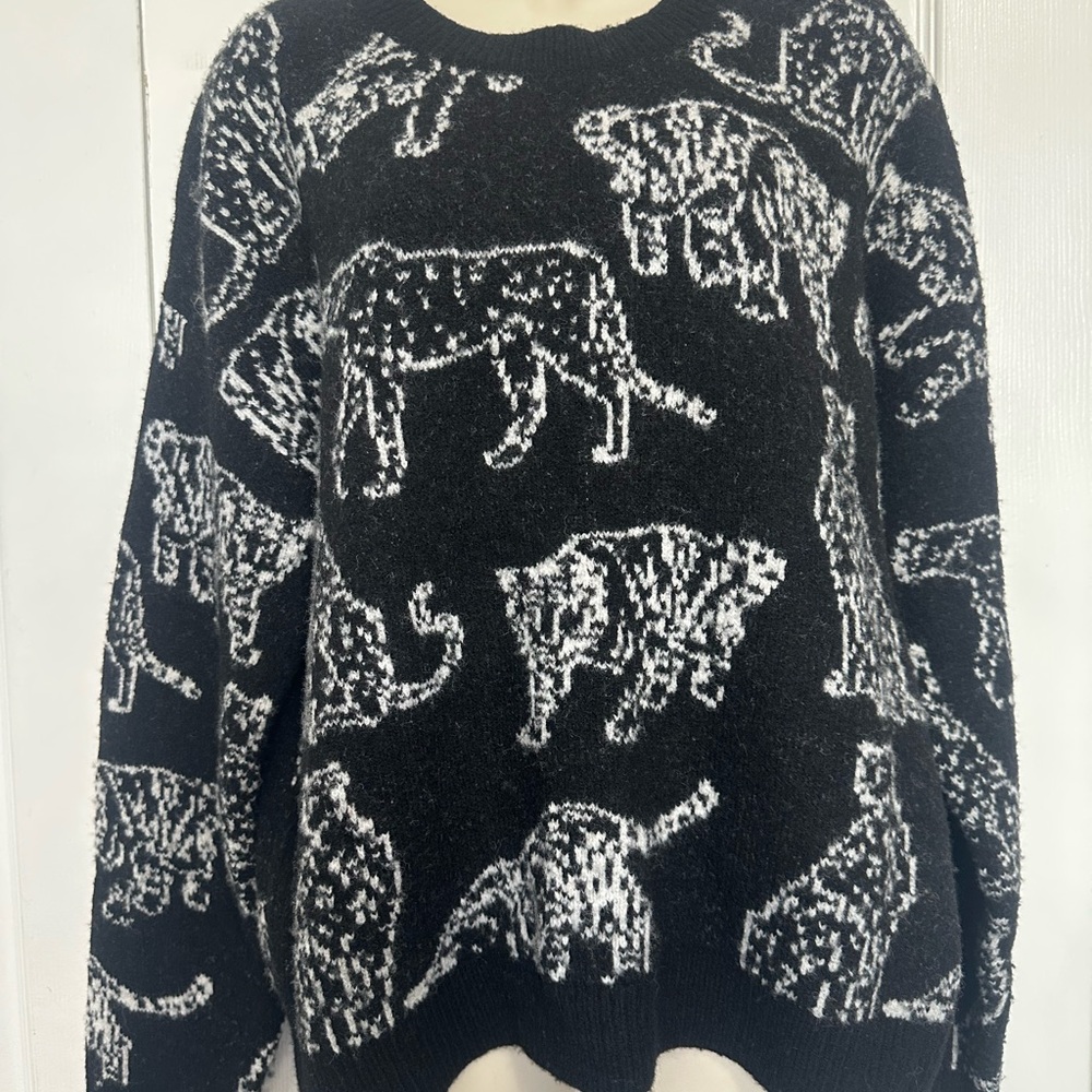 Rails Black and White Animal Print Sweater - Picture 9 of 11